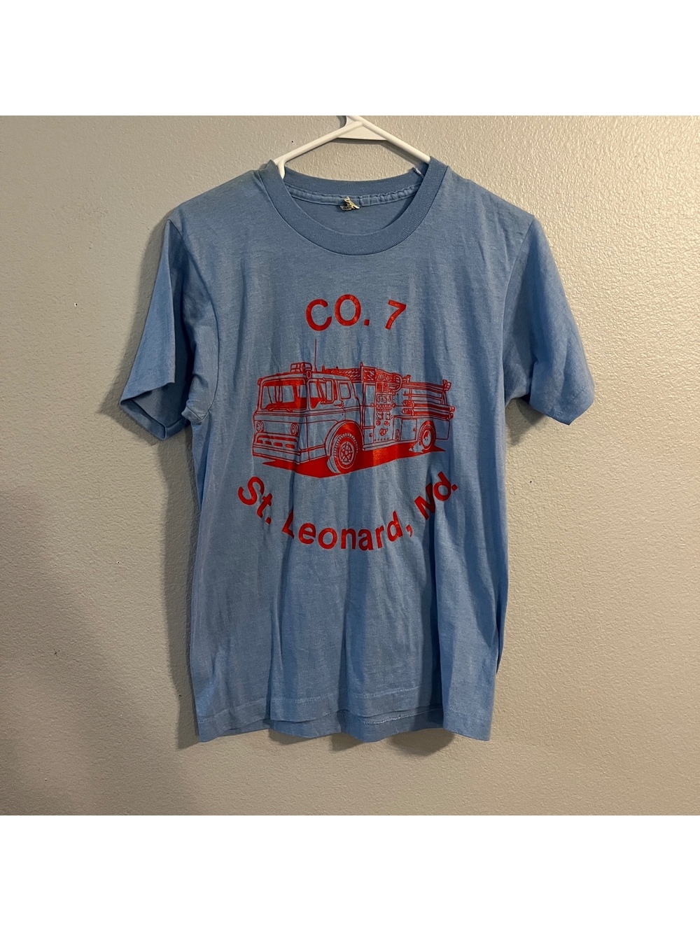 Vintage 80s St Leonard MD Fire Dept Co 7 T Shirt M Screen Stars Single Stitch